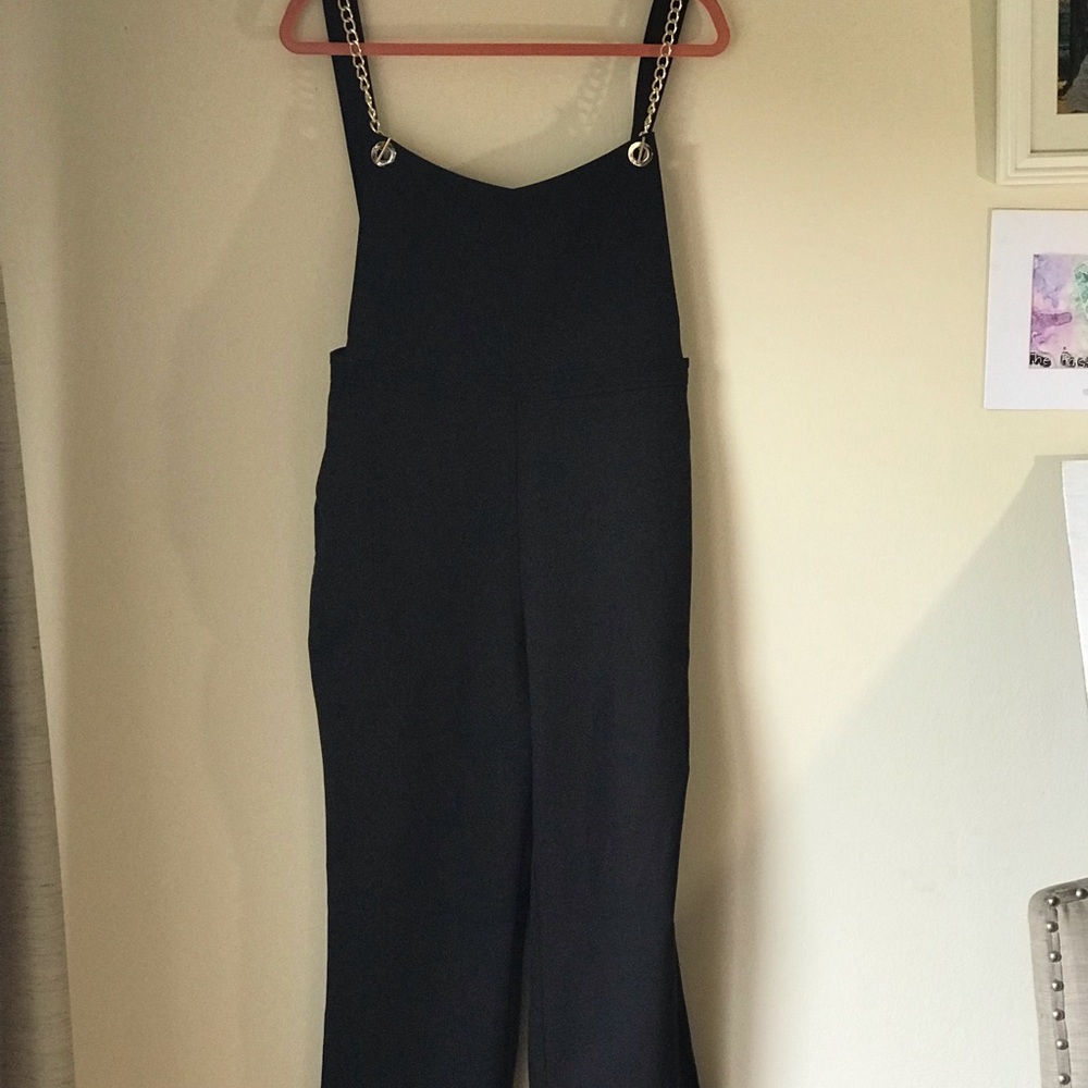 Nasty Gal black cropped jumper with gold straps